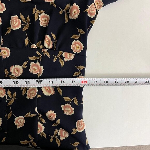 black floral vintage 90s midi dress - Picture 6 of 8